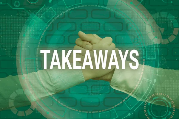 Konceptualny Wyświetlacz Takeaways Koncepcja Biznesowa Akt Lub Przykład Dawania Czegoś — Zdjęcie stockowe
