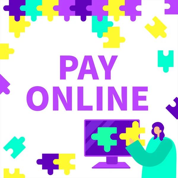 Κείμενο Που Δείχνει Pay Online Word Γράφει Για Αγοράσει Προϊόντα — Φωτογραφία Αρχείου