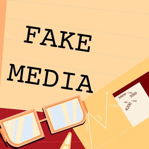 Inspiration Zeigt Zeichen Fake Media Konzept Bedeutet Eine Von Brodcastern — Stockfoto