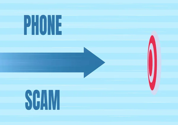 Texto Mostrando Inspiração Telefone Scam Vitrine Negócios Recebendo Chamadas Indesejadas — Fotografia de Stock
