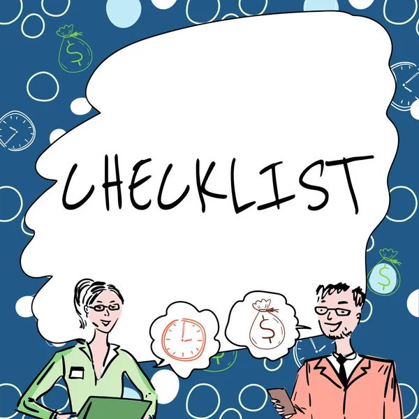 Handwriting Text Checklist Business Concepts List Details Activity Guide Doing — 스톡 사진