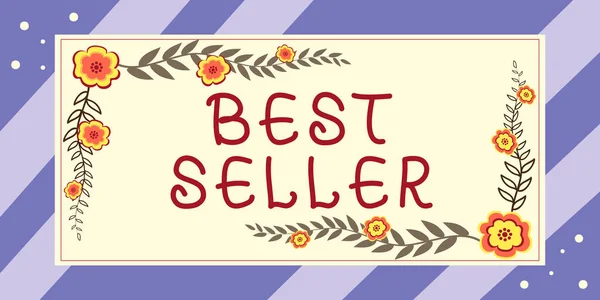 Letrero Que Muestra Best Seller Palabra Para Libro Otro Producto — Foto de Stock