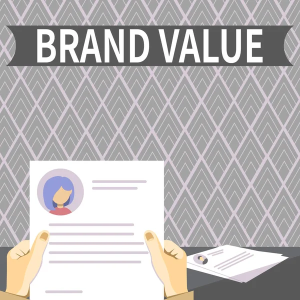 Handschrift Teken Brand Value Business Overzicht Bedrijf Genereert Van Product — Stockfoto