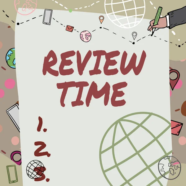 Text Sign Showing Review Time Business Conception Situation System 권위자 — 스톡 사진