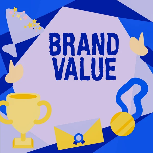 브랜드 Brand Value 글씨체를 회사에서 이름을 알아볼 수있는 제품에서 나오는데 — 스톡 사진