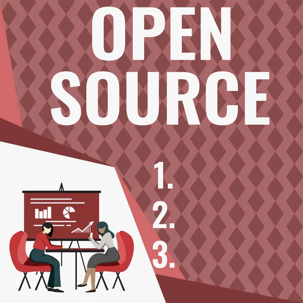 Τίτλος Κειμένου Που Παρουσιάζει Open Source Business Concept Που Δηλώνει — Φωτογραφία Αρχείου