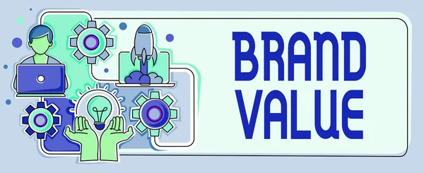 Testo Calligrafia Brand Value Business Idea Company Genera Dal Prodotto — Foto Stock