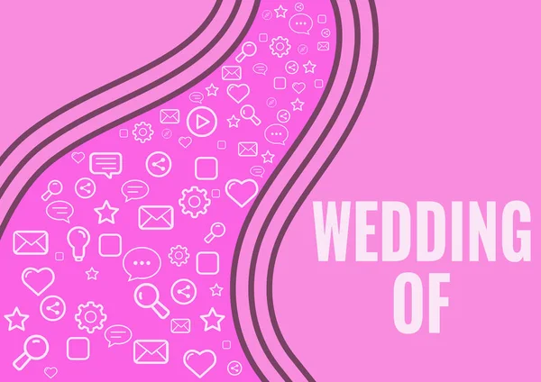 Handschrift Tekst Wedding Internet Concept Kondigt Die Man Als Echtpaar — Stockfoto
