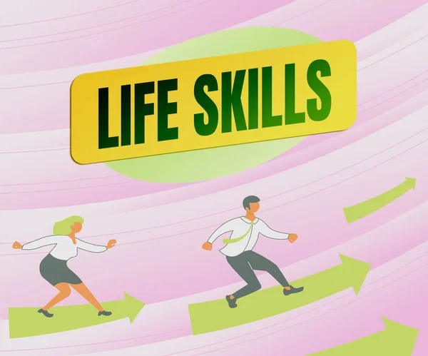 Life Skills Word Need Desirable Full Participate Daily Arrows Guding — 스톡 사진