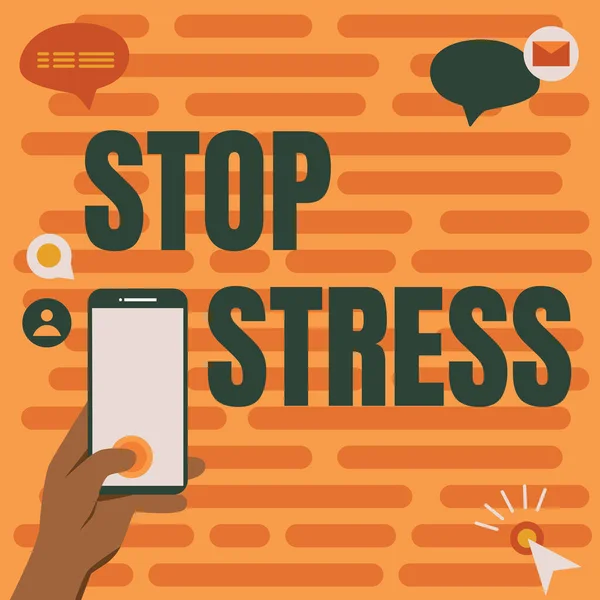 Κείμενο Που Δείχνει Έμπνευση Stop Stress Επιχειρηματική Επισκόπηση Ζητήστε Βοήθεια — Φωτογραφία Αρχείου