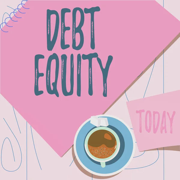 Text Caption Presenting Debt Equity Concept Meaning Dividing Companys Total — Stock Photo, Image
