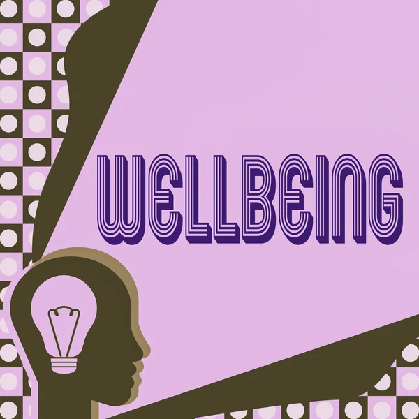 Wellbeing Business Approach Good Compleful Condition Life Health Head Illuminated — 스톡 사진