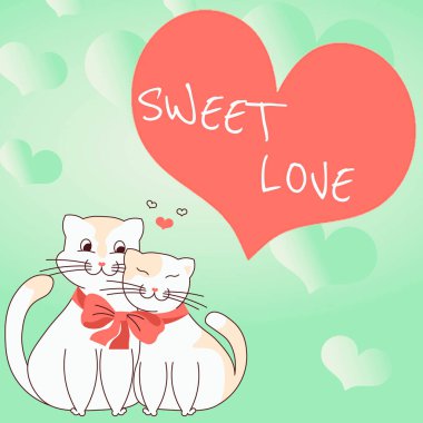 Sevgili Sevgililer Günü Kedileri 'nin Sevgililer Günü Başlığı, Sevgi dolu ve tutkulu bir çifti temsil ediyor..