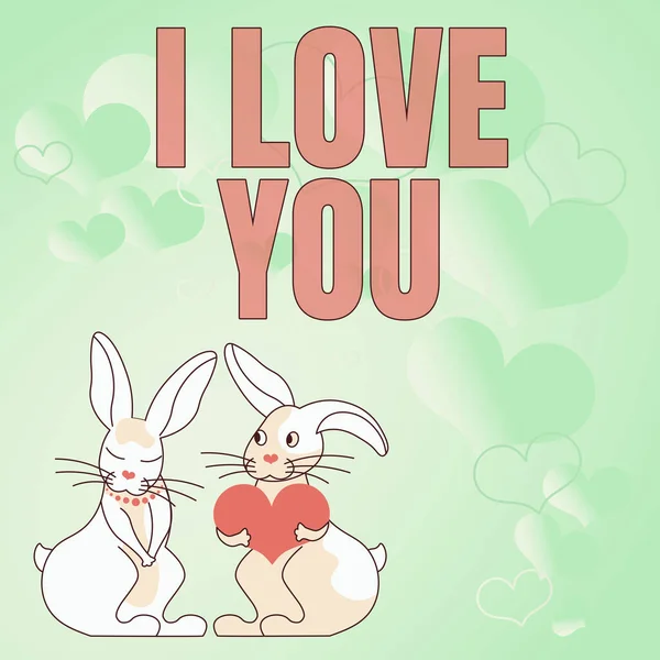 Sevgililer Günü Tavşanlarında Sevgililer Günü Nde Çiftler Arasındaki Aşkı Ifade — Stok fotoğraf