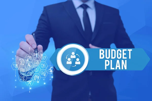 Writing Displaying Text Budget Plan Business Approach Financial Schedule Defined — Stock Photo, Image