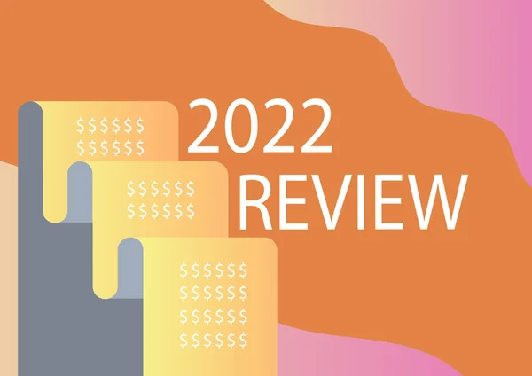 Текст Рукописного Тексту 2022 Огляд Бізнес Підхід Бачить Важливі Події — стокове фото