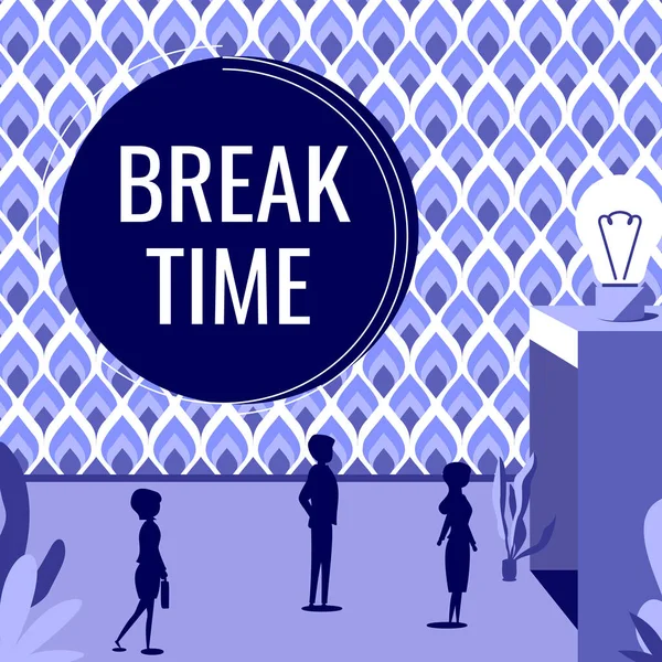 Концептуальный Дисплей Break Time Business Idea Period Rest Recreation Doing — стоковое фото