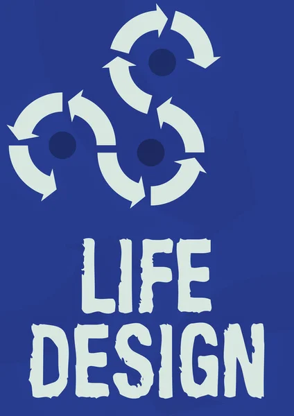Handskrift Tecken Life Design Affärsidé Balans Hur Lever Mellan Arbete — Stockfoto