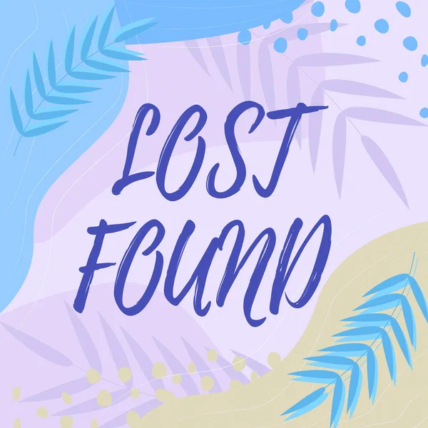 Handskrift Text Lost Found Business Overview Saker Som Kvar Och — Stockfoto