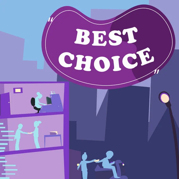 Handstilstext Best Choice Business Showcase Handling Att Välja Eller Besluta — Stockfoto