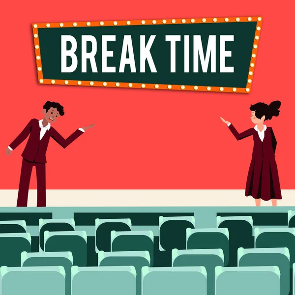 Inspiráló Szöveg Break Time Word Pihenési Vagy Rekreációs Időszak Után — Stock Fotó