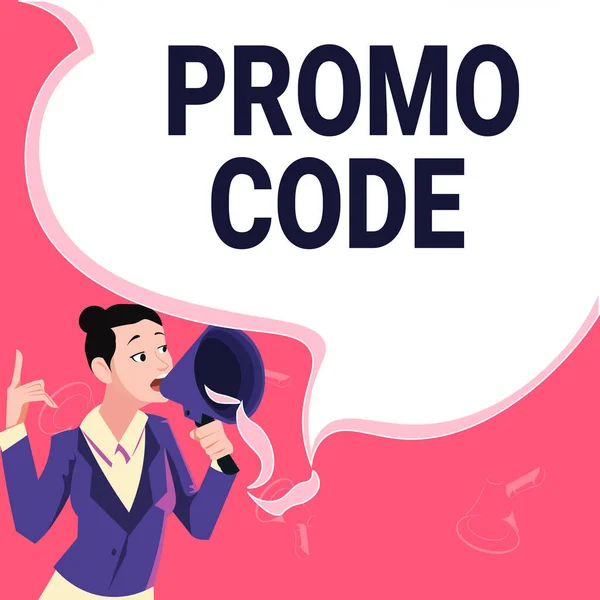 Концептуальний Підпис Promo Code Word Цифрових Номерів Які Дають Хорошу — стокове фото