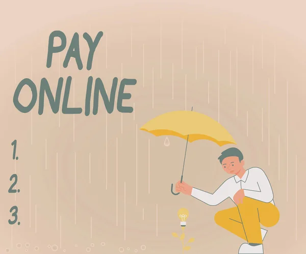 Escribir Mostrando Texto Pay Online Internet Concept Comprar Productos Servicios — Foto de Stock