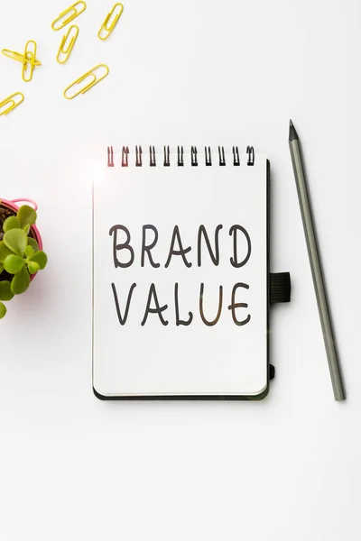 Handschrift Teken Brand Value Business Aanpak Bedrijf Genereert Uit Het — Stockfoto