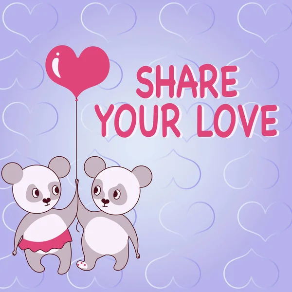Share Your Love 표현하는 텍스트 비즈니스 아이디어 표현당신 사랑하는 사랑을 — 스톡 사진