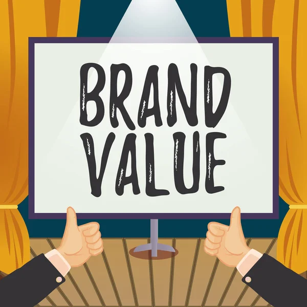 Tekst Bijschrift Presenteren Brand Value Business Idee Bedrijf Genereert Van — Stockfoto