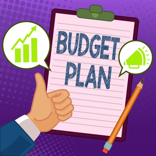 Hand Writing Sign Budget Plan Business Approach Financial Schedule Defined — Stock Photo, Image