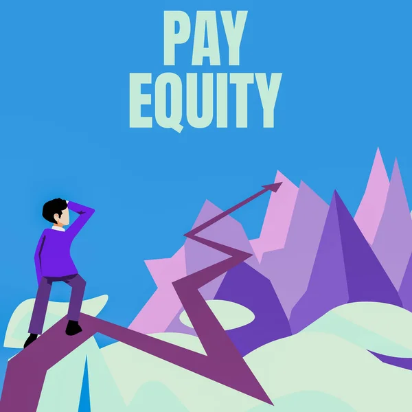 Pay Equity Business Konseptini Gösteren Bir Tabela Maaş Sistemlerinde Cinsiyet — Stok fotoğraf