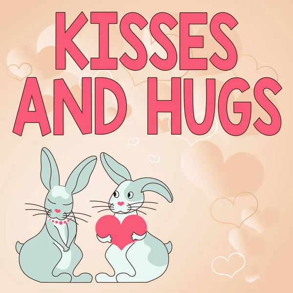 Konceptuální Titulek Kisses Hugs Obchodní Přehled Znamení Lásky Zobrazit Emoce — Stock fotografie
