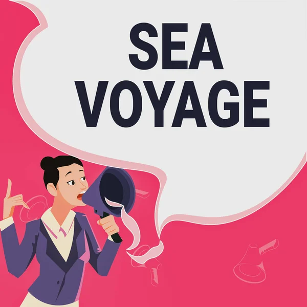 Handschrift Tekst Sea Voyage Conceptuele Foto Rijden Boot Door Oceanen — Stockfoto