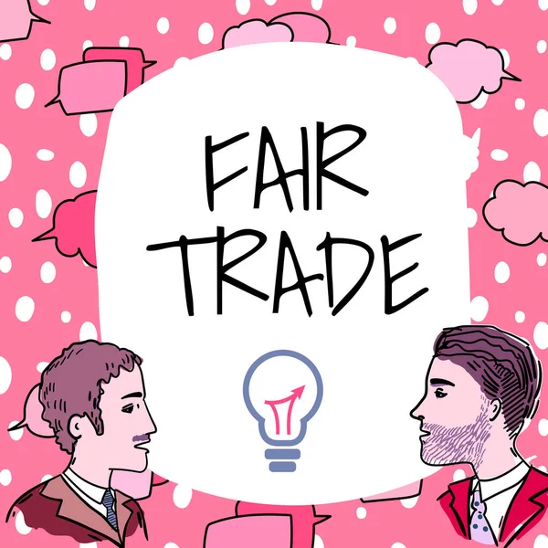 Έμπνευση Που Δείχνει Σημάδι Fair Trade Επιχειρηματική Βιτρίνα Μικρή Αύξηση — Φωτογραφία Αρχείου