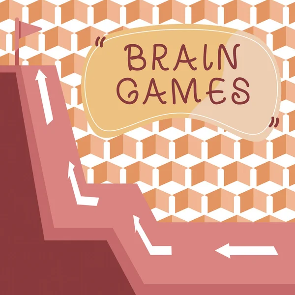 Текстовый Заголовок Представляющий Brain Games Word Psychological Tactic Manipulate Intimidate — стоковое фото