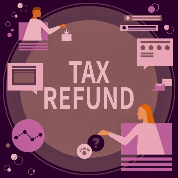 Tax Refund 인터넷 데이터베이스 Using Text Tax Refund Conceptual Photo — 스톡 사진