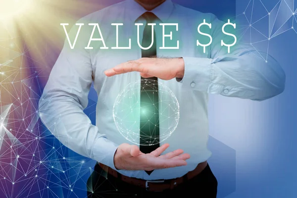 Inspiráció Mutató Jel Value Dolar Business Kirakat Értéke Folyamat Azonosítója — Stock Fotó