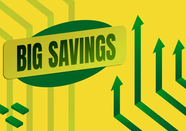 Konceptuell Bildtext Big Savings Koncept Som Betyder Inkomster Som Inte — Stockfoto