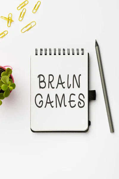 Подпись Тексту Представляющая Brain Games Бизнес Подход Психологическая Тактика Манипулировать — стоковое фото