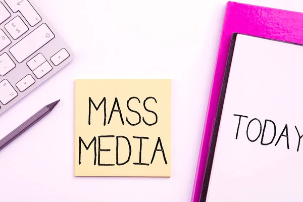 Inspiration showing sign Mass Media, Concept meaning Group showing making news to the public of what is happening Flashy School Office Supplies, Teaching Learning Collections, Writing Tools,