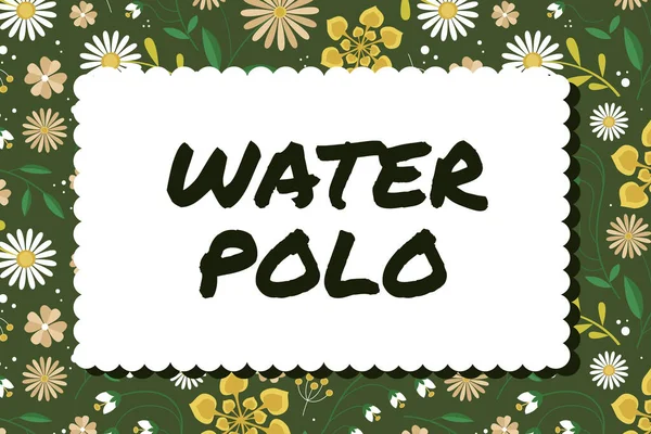 Tekst Met Inspiratie Water Polo Conceptuele Foto Competitieve Teamsport Gespeeld — Stockfoto