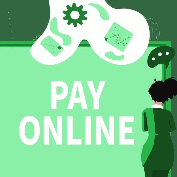 Pay Online Business Showcase Ürünleri Veya Hizmetleri Teklifini Yönetim Kurulundaki — Stok fotoğraf