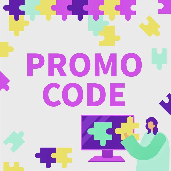 Sign Displaying Promo Code Internet Concept Digital Numbers Give You — Stock Photo, Image