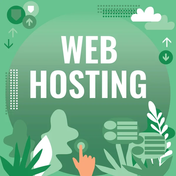 Anzeige Von Webhosting Internet Konzept Die Bereitstellung Von Speicherplatz Und — Stockfoto