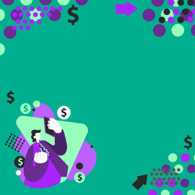 Tableti Dolar Parasıyla Taşıyan Resimli İşadamı.