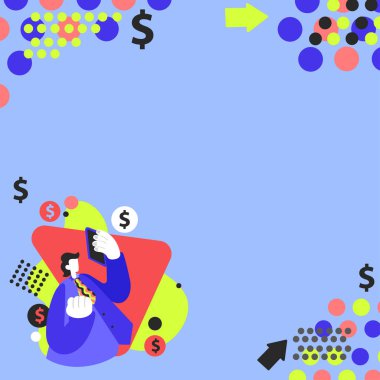 Tableti Dolar Parasıyla Taşıyan Resimli İşadamı.