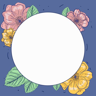 Çerçevenin içinde yapraklar, çiçekler ve önemli duyurular var..