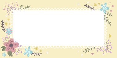 Çerçevenin içinde yapraklar, çiçekler ve önemli duyurular var..