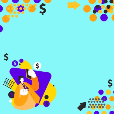 Tableti Dolar Parasıyla Taşıyan Resimli İşadamı.